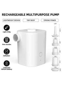 Y&D Electric Air Pump, Portable with USB Rechargeable Quick Inflate Deflate, for Mattress, Pool Toys, Floats, Swimming Ring, Bed, Vacuum Storage Bags  - Image 4