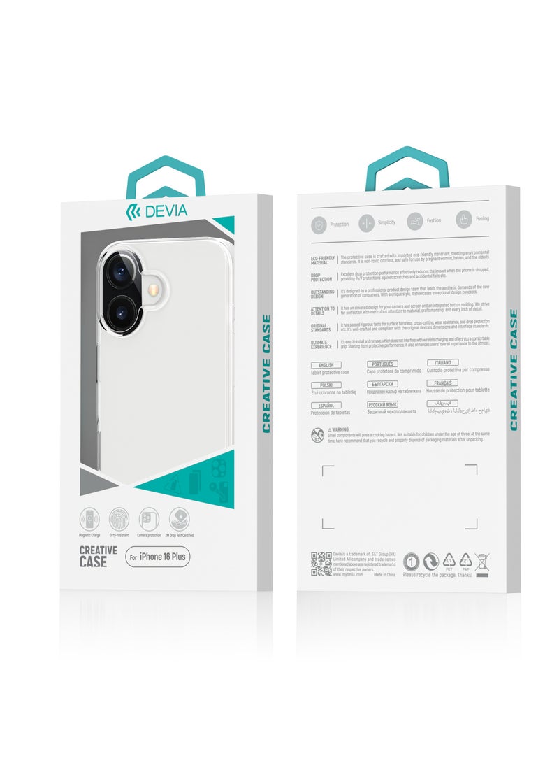 ديفيا جراب حافظة حماية آيفون 16بلس  شفاف من ديفيا ناعم مصنوع من مادة TPU مرنة ومتينة - بي سي الصديقة للبشرة لمنع الاصفرار، مقاوم للسقوط، مقاوم للخدش - Image 4