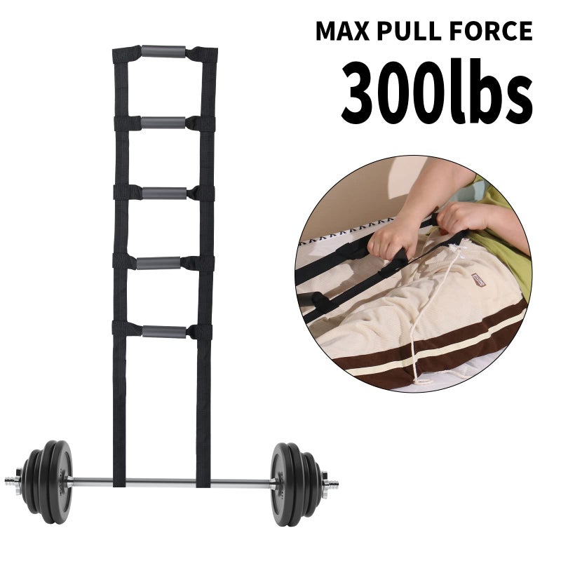 ZUEXT Bed Ladder Assist 160 Inch, Black Pull Up Assist Device w/ 5 Handles Grips, Adjustable Rope Ladder Straps, Sit Up Handle Helper for Elderly Seniors Adults Pregnant Injury Handicapped Patients - Image 5