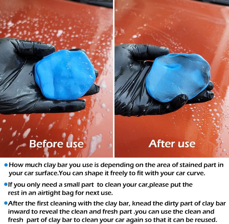 awave bloom أعواد الطين لتفاصيل السيارات (Car Clay Bars)، ورقائق مزلقة لأعواد الطين (Clay Bar Lubricant Tablets)، عبوة تحتوي على 8 قطع (1 قطعة = 16 أونصة)؛ يشمل الكيت زجاجة رش محمولة ومنشفة من الألياف الدقيقة، لتنظيف السيارات بدون تلف. - Image 3