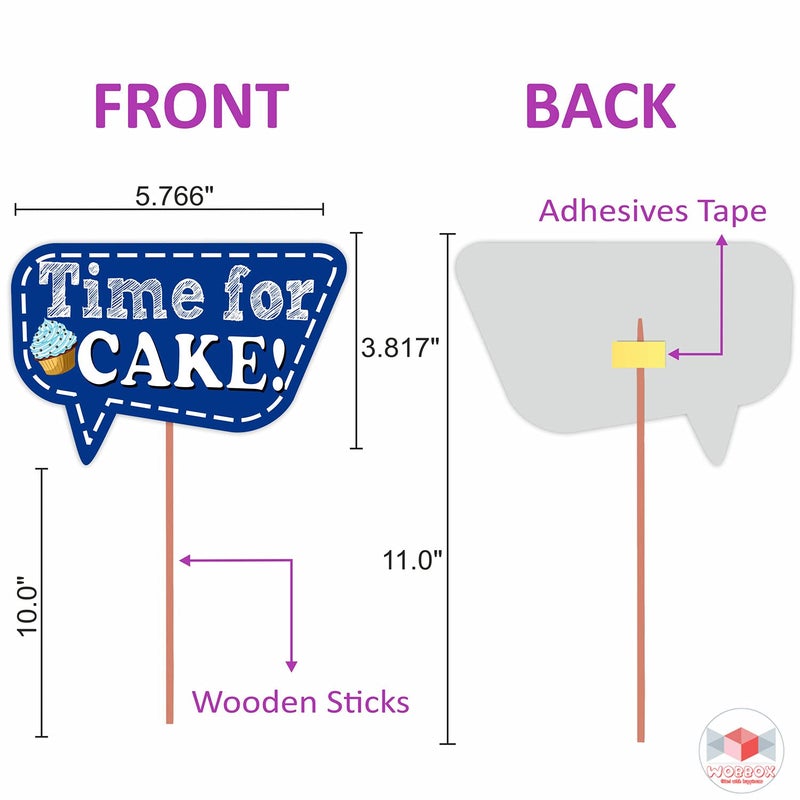 WOBBOX Sixth Birthday Photo Booth Party Props Blue for Baby Boy with 6th Birthday Bunting Banner for Baby Boy in Blue, 6th Birthday Decorations for Boys, Kids Birthday Party Decoration Items - Image 3