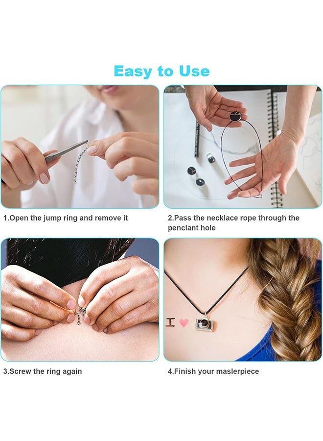 اتش واي 50 قطعة من حبل قلادة من الشمع مع مشبك لصنع الأساور والمعلقات، حبل قلادة شمعي بالجملة (أسود، 18 بوصة، 1.5 مم) - Image 4