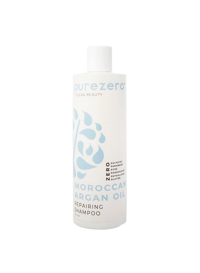 Purezero Moroccan Argan Oil Shampoo 12 Fl Ounces Repair Damaged Hair Restore Strength Shine & Softness Zero Sulfates Parabens Dyes Gluten 100% Vegan & Cruelty Free - Image 1