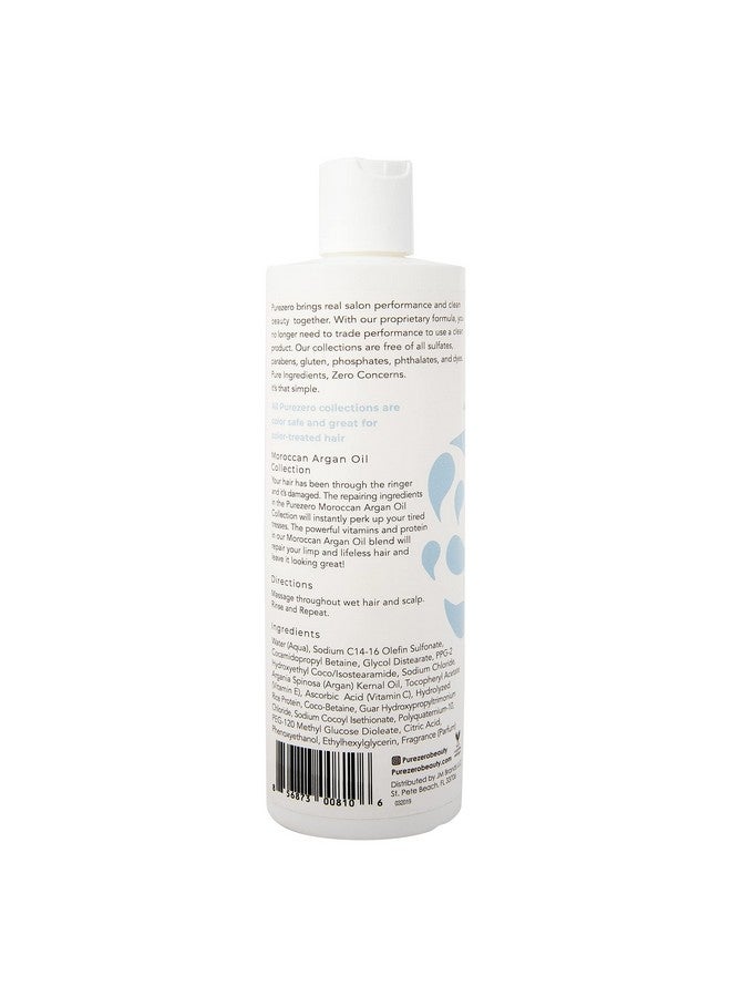 Purezero Moroccan Argan Oil Shampoo 12 Fl Ounces Repair Damaged Hair Restore Strength Shine & Softness Zero Sulfates Parabens Dyes Gluten 100% Vegan & Cruelty Free - Image 3