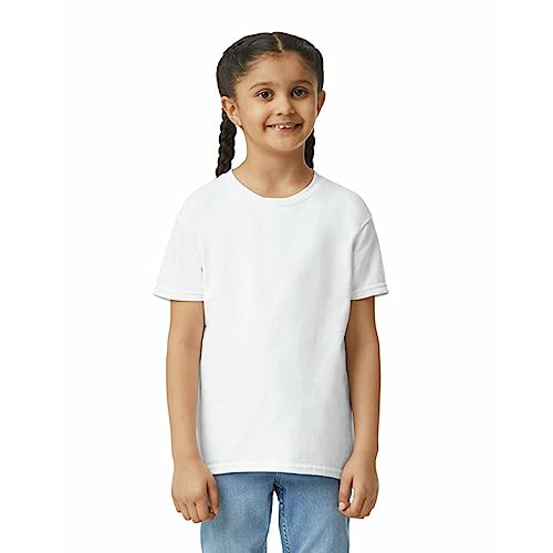 Gildan Youth Ultra Cotton T-Shirt, Style G2000B, 2-Pack, White, Large - Image 2