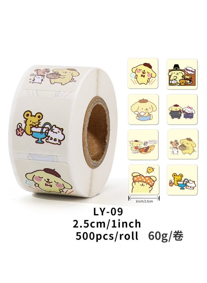Liyuan Stickers Children's Women's Cute Sanrio Seal Stickers Student Goo Card Hand Account Material Roll Stickers Reward For Teachers - Image 1