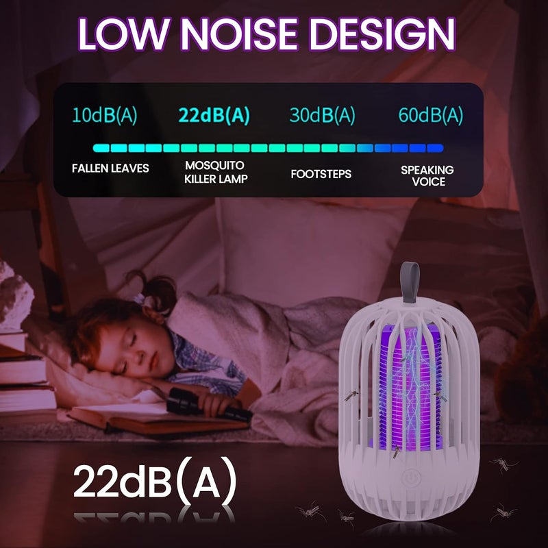 YARDHOBI Mosquito Killer with Night Light, Rechargeable Bug Zapper Indoor and Outdoor with USB Power Supply Portable Non-toxic Mosquito Zapper for Home, Garden, Patio - Image 3
