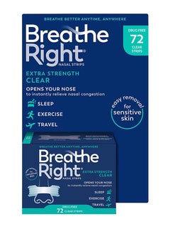 Breathe Right Extra Strength Clear Nasal Strips 72 Clear Strips 