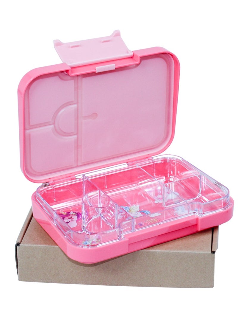 QUTOOB Lunch Box - Tritan Made Snack Box Safe For Your Health and Food, Leakproof Lunch Box With 6 Removable Compartments and Ideal Portions Size, Kids Lunch Box with Cute Cartoon Designs, Oven, Freezer Safe - Image 5