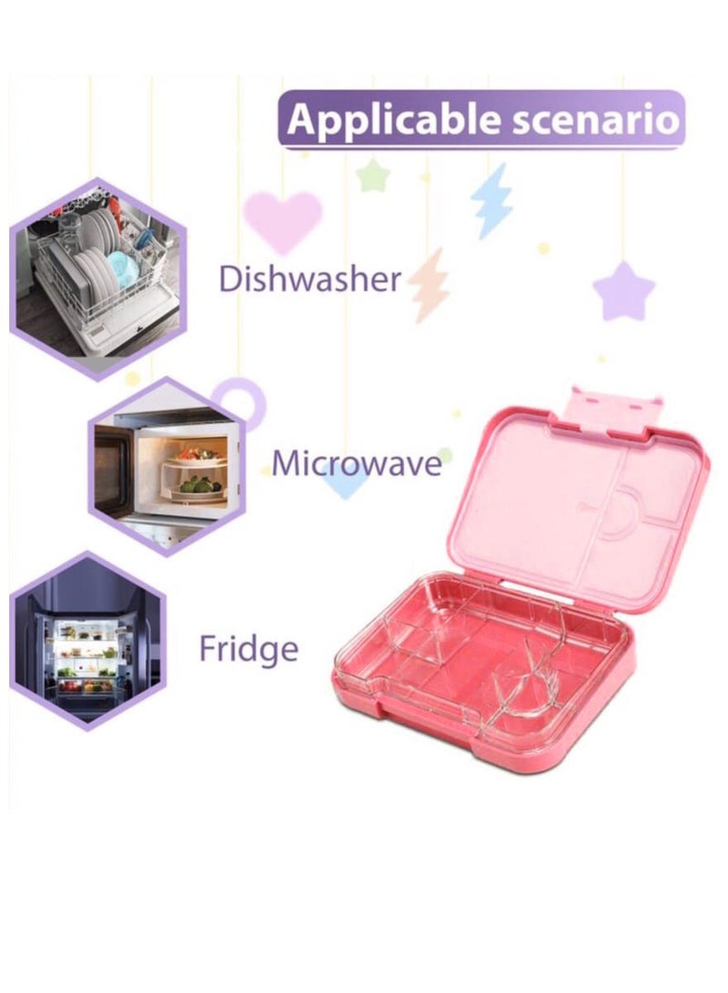 QUTOOB Lunch Box - Tritan Made Snack Box Safe For Your Health and Food, Leakproof Lunch Box With 6 Removable Compartments and Ideal Portions Size, Kids Lunch Box with Cute Cartoon Designs, Oven, Freezer Safe - Image 2