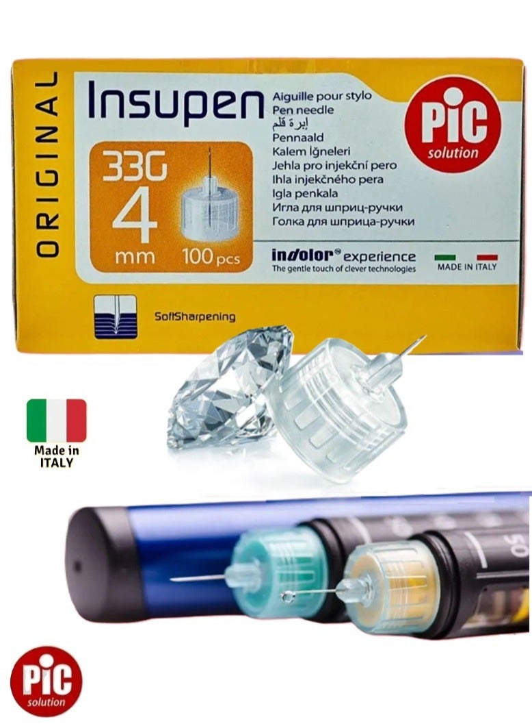 PIC PIC Solution Insupen Original 33G 4mm 100pcs  - Image 1