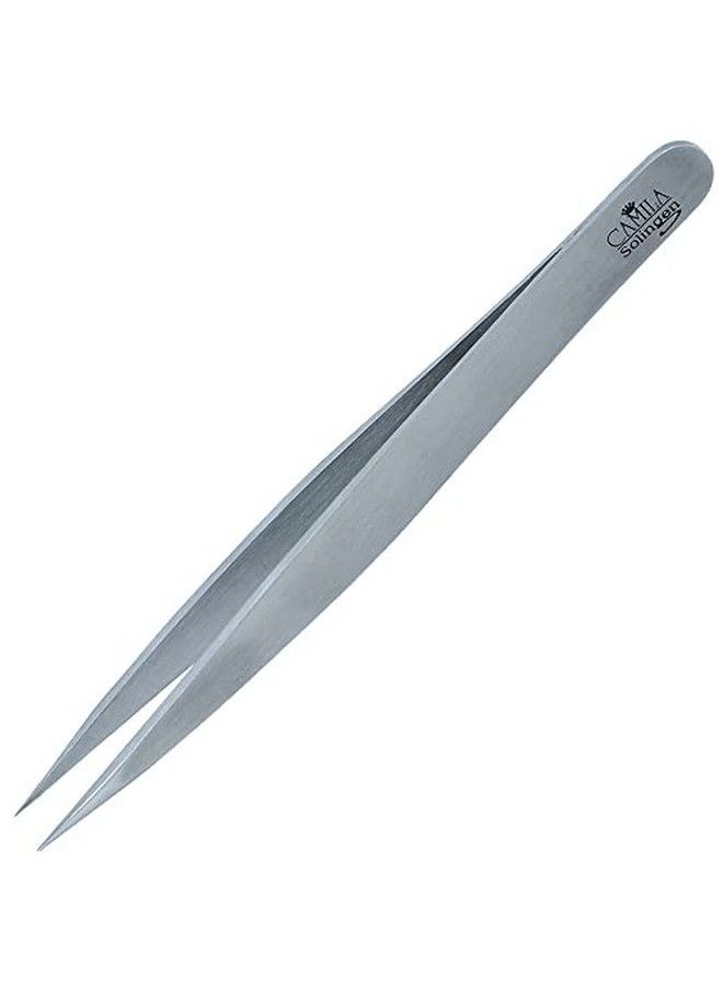 CAMILA SOLINGEN - Cs27 4" Professional Surgical Grade Stainless Steel Precision Tip Eyebrow Tweezers For Facial Hair Shaping & Removal. Beauty Tool For Men / Women. Made In Solingen Germany (Pointed) - Image 1