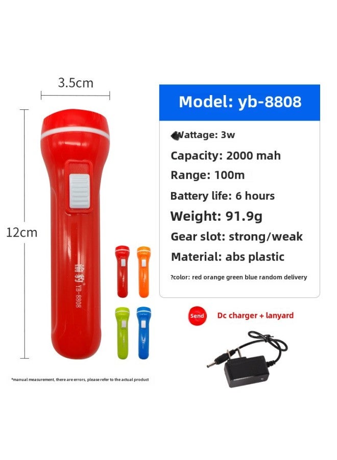 Kang Ming 8951 Flashlight Strong Light Outdoor Home Student Mini Led Rechargeable Portable Super Bright And Remote Shoot-Product Specifications:Flashlight Yb-8808 (mixed Color Lithium Battery)  - Image 1