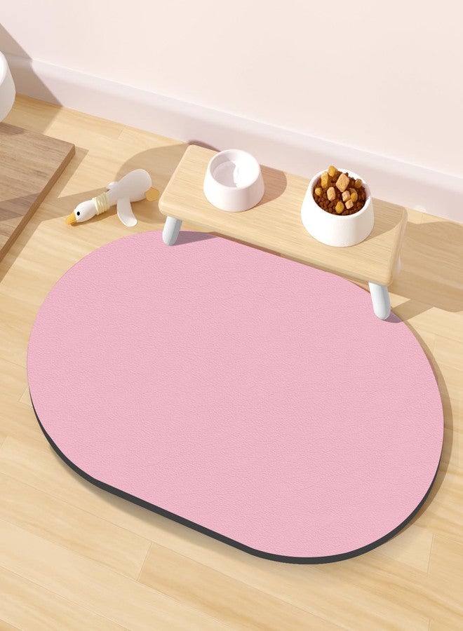 METEOROCK Cat Food Mat Small - 20''x12'' Absorbent Cat Feeding Mat, Pet Water Mats Protect Floor, No Stains Quick Dry Pet Placemats for Food and Water Bowl, Non-Slip Base Cats Bowl Mats for Messy Drinkers, Pink - Image 1
