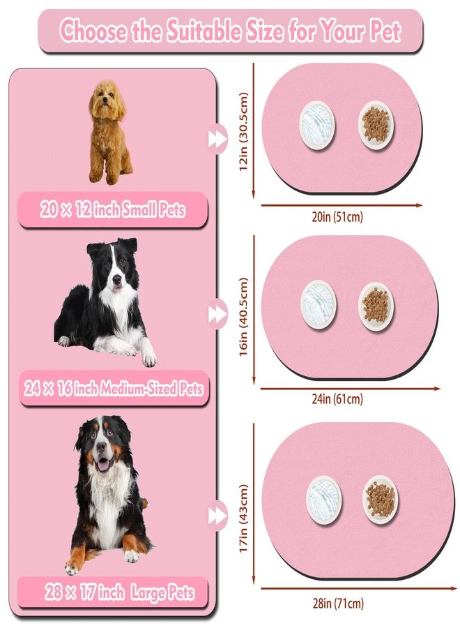 METEOROCK Cat Food Mat Small - 20''x12'' Absorbent Cat Feeding Mat, Pet Water Mats Protect Floor, No Stains Quick Dry Pet Placemats for Food and Water Bowl, Non-Slip Base Cats Bowl Mats for Messy Drinkers, Pink - Image 4