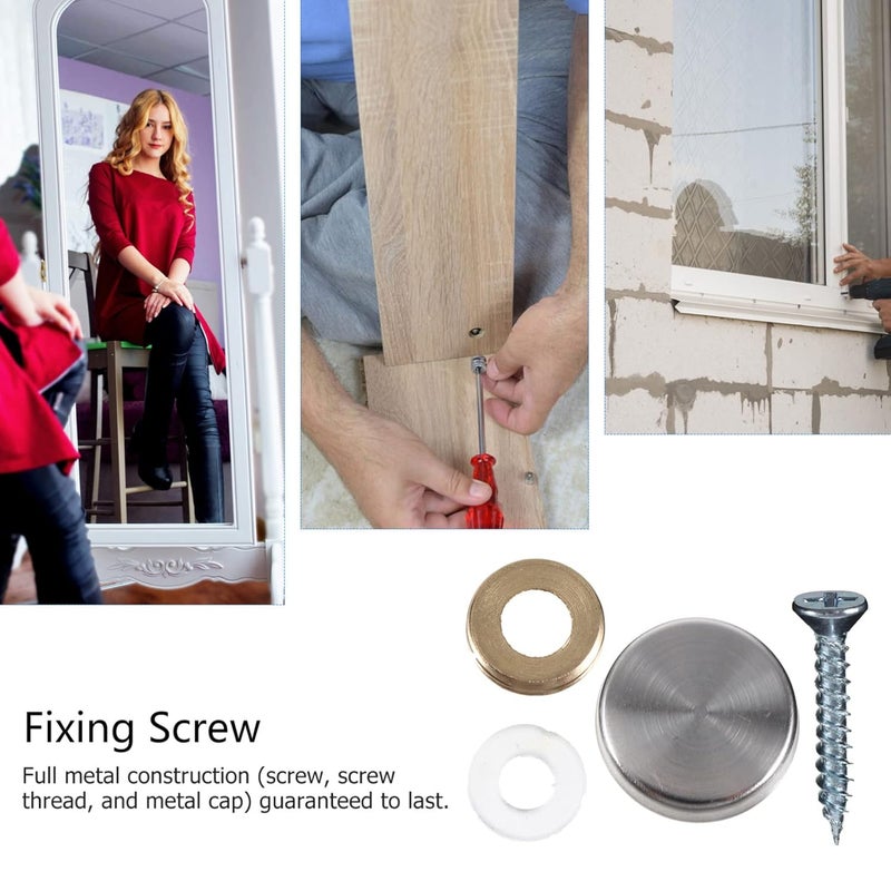 24Pcs Stainless Steel Mirror Screw Decorative Cover Fixing Nail Hardware Accessory - Image 5