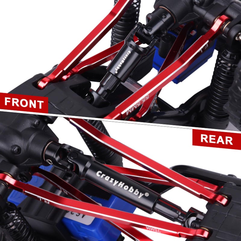 CrazyHobby 2PCS RC Drive Shafts Front Rear Centre Shaft Heavy Duty Steel for TRX4M 1/18 RC Crawler Upgrades (Black) - Image 3