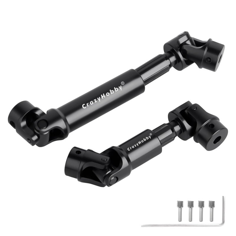 CrazyHobby 2PCS RC Drive Shafts Front Rear Centre Shaft Heavy Duty Steel for TRX4M 1/18 RC Crawler Upgrades (Black) - Image 1