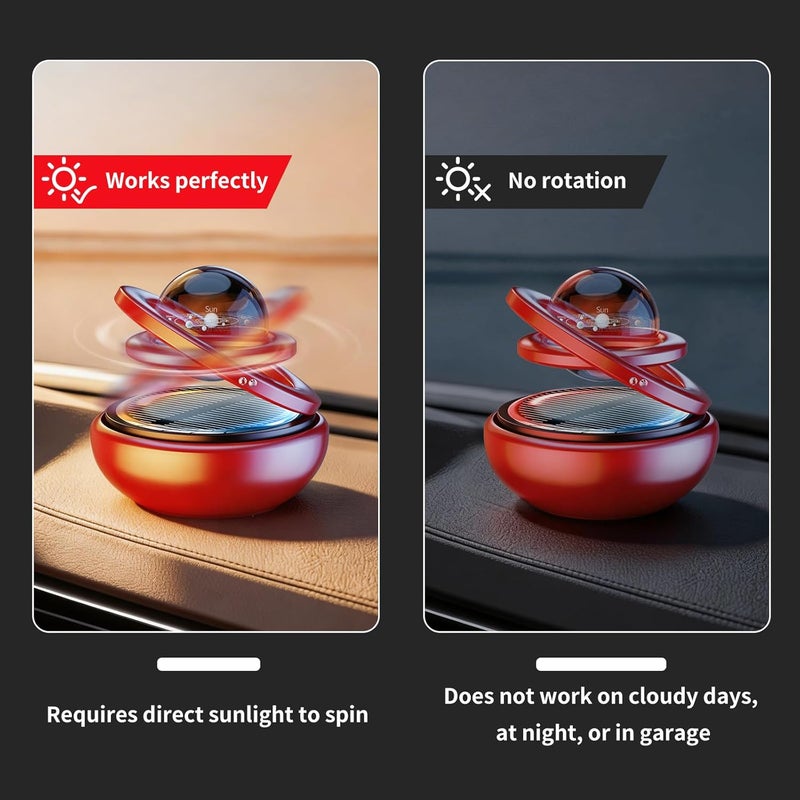 Kwak's Car Air Fresheners Solar Energy Air Purifier for Car Interior Autorotation Decoration Accessories(red) - Image 3