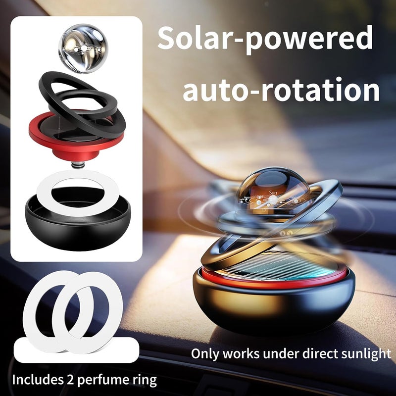 Kwak's Car Air Fresheners Solar Energy Air Purifier for Car Interior Autorotation Decoration Accessories(red) - Image 2