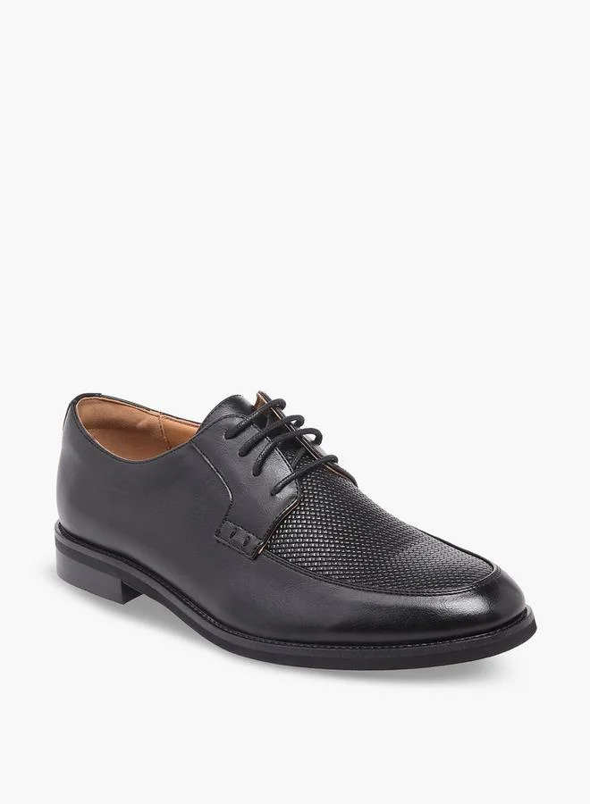 دوتشيني Men Textured Lace-Up Derby Shoes