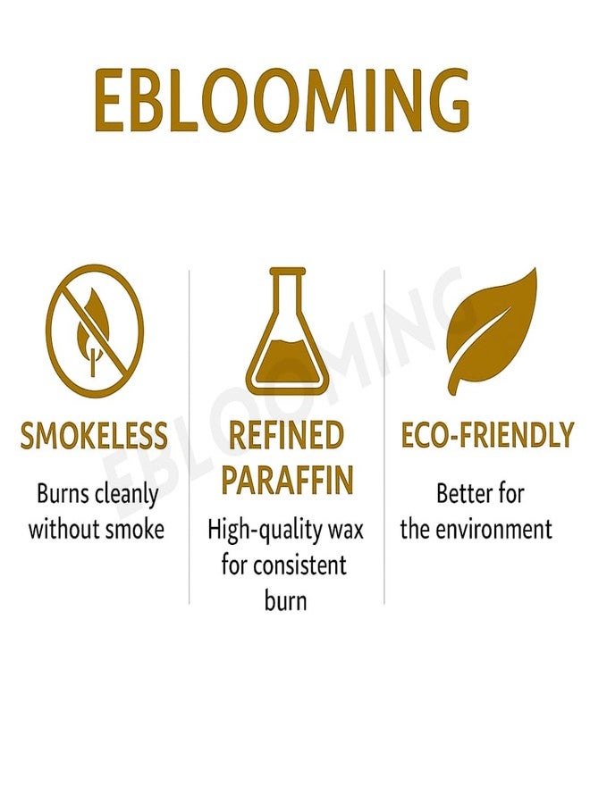 EBLOOMING Tealight Candles - Pack of 5 | Long Burning (3.5-4 Hours) | Unscented, Smokeless, Dripless | 100% Refined Paraffin Wax | Ideal for Home Décor, Office, Events & Special Occasions - White - Image 4