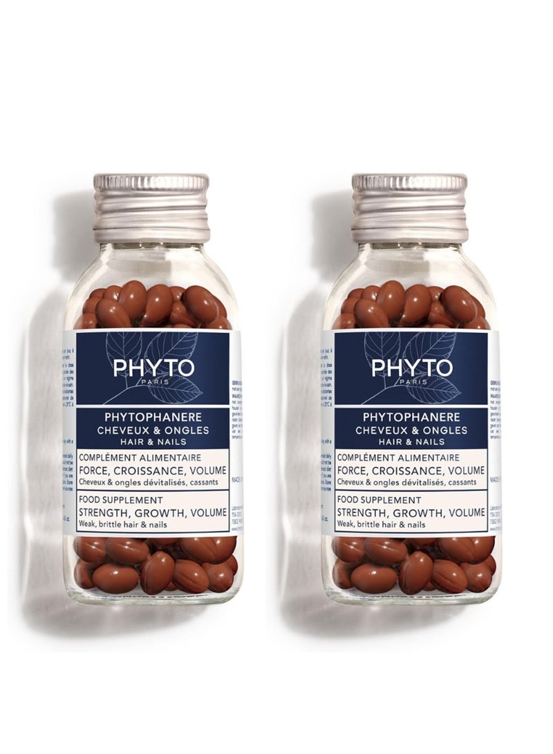 Phyto Phytophanère Hair Growth Supplement for Women & Men - Biotin, Zinc & Vitamin B6 for Thicker, Stronger Hair & Nails - 240 Capsules - Pack of 2 - Image 1