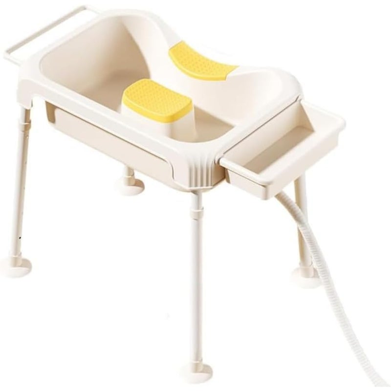 Tazweeq Mobile Adjustable Height Hair Washing Basin for Bedridden and Elderly, Portable Shampoo Bowl for Home Use with Wheels and Drain Hose, Hair Washing Station for Seniors, Pregnant Women - Image 1