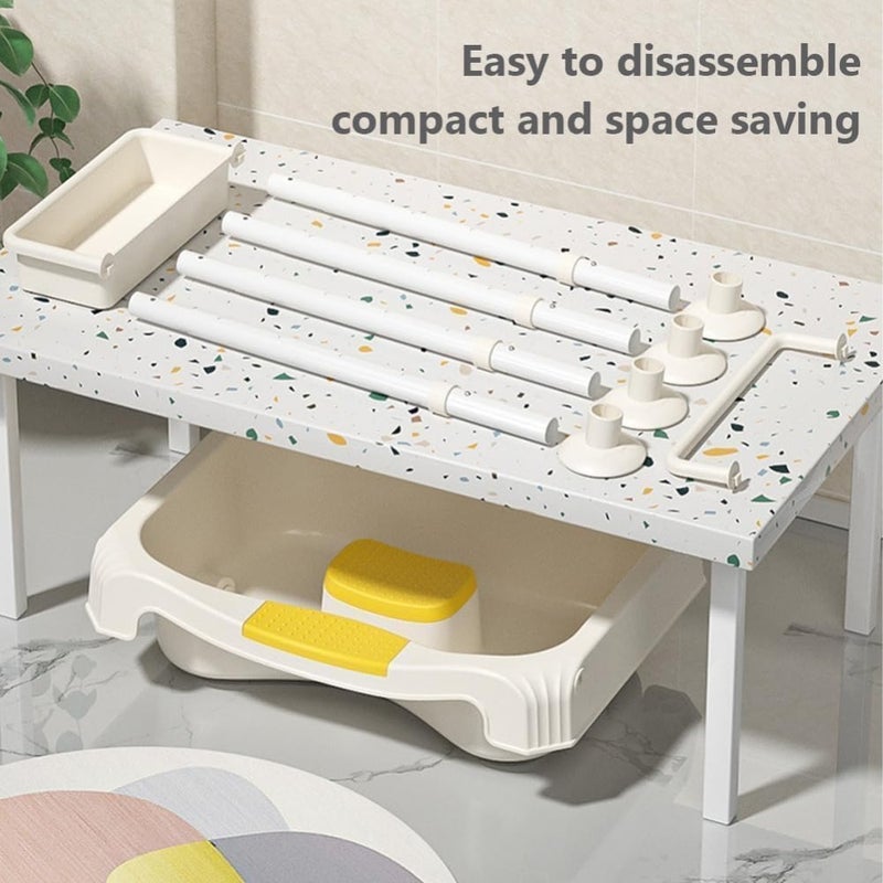 Tazweeq Mobile Adjustable Height Hair Washing Basin for Bedridden and Elderly, Portable Shampoo Bowl for Home Use with Wheels and Drain Hose, Hair Washing Station for Seniors, Pregnant Women - Image 5