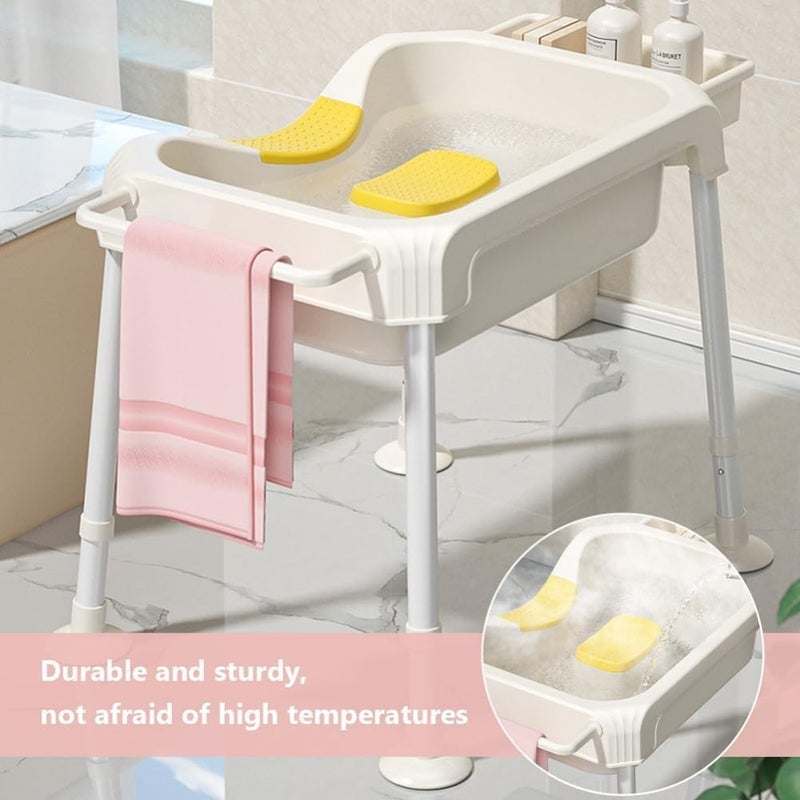 Tazweeq Mobile Adjustable Height Hair Washing Basin for Bedridden and Elderly, Portable Shampoo Bowl for Home Use with Wheels and Drain Hose, Hair Washing Station for Seniors, Pregnant Women - Image 3