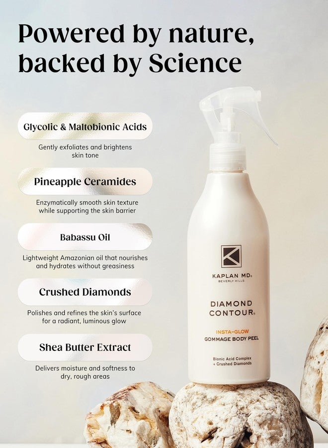 KAPLAN MD Diamond Contour Insta-Glow Gommage Body Peel - Body Exfoliator & Skin Peel with Glycolic Acid, Pineapple Ceramides & Crushed Diamonds - Exfoliating for Smooth, Radiant Skin, 10.14 fl oz - Image 3