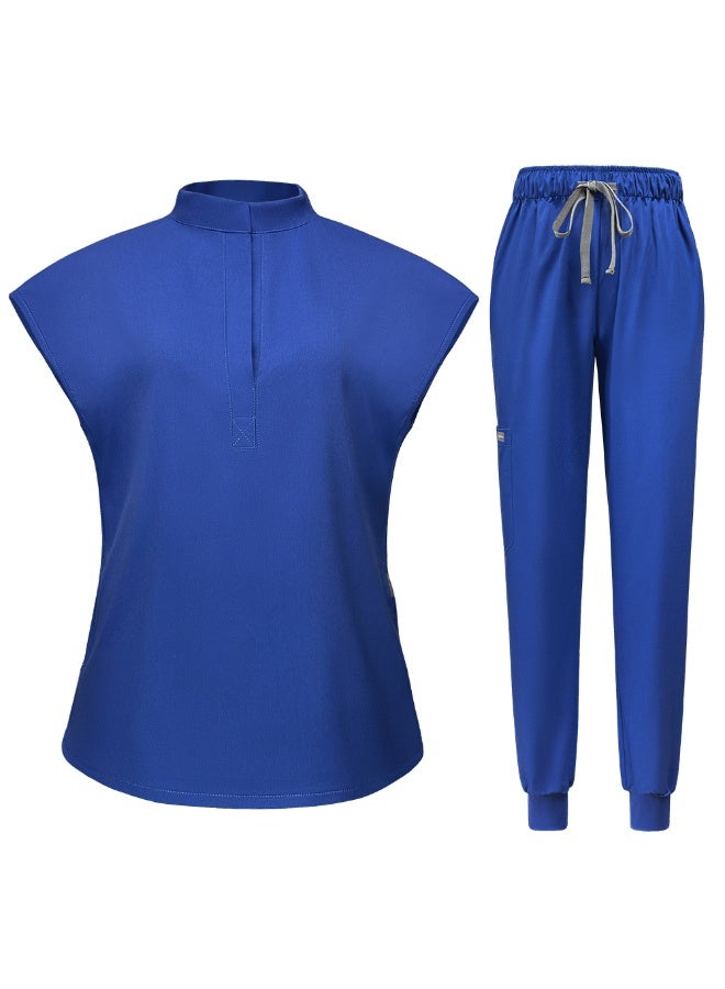 NIBEMINENT Scrubs  Jogger Scrub Sets Women Solid Color Breathable Work Clothes Lab Coat Uniform Hospital Doctor Work Wear - Image 1