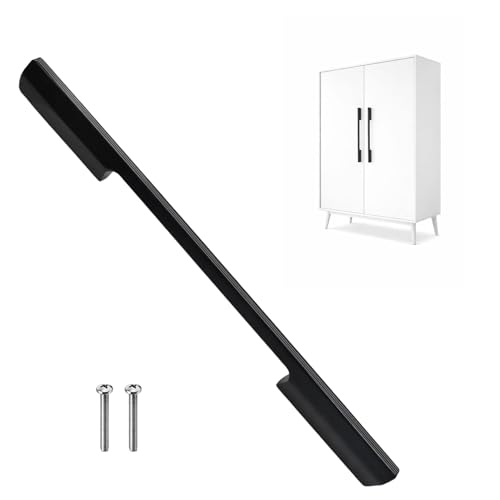 Volo Wardrobe and Cabinet Pull Handle – Versatile Handles for Wardrobes, Drawers, Sliding Closets, and Doors in Kitchens, Offices, and Bedrooms (SAC-35) (Glossy Black, 288MM (12 Inch)) Pack of 1 Piece - Image 1
