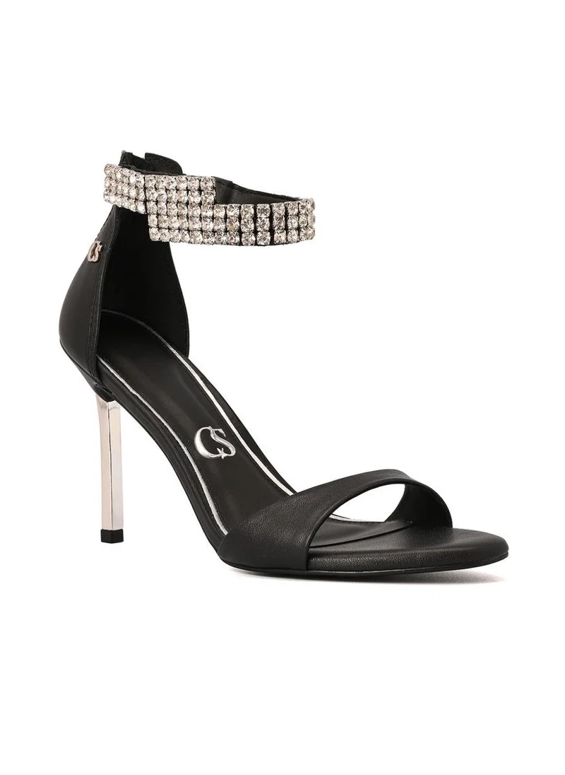 Crystal Glam Black Sandal