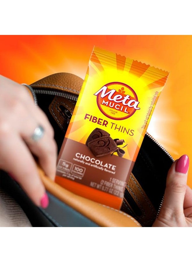 Metamucil Fiber Thins, Psyllium Husk Fiber Supplement, Digestive Health Support and Satisfy Hunger, Chocolate Flavored, 12 Servings - Image 4