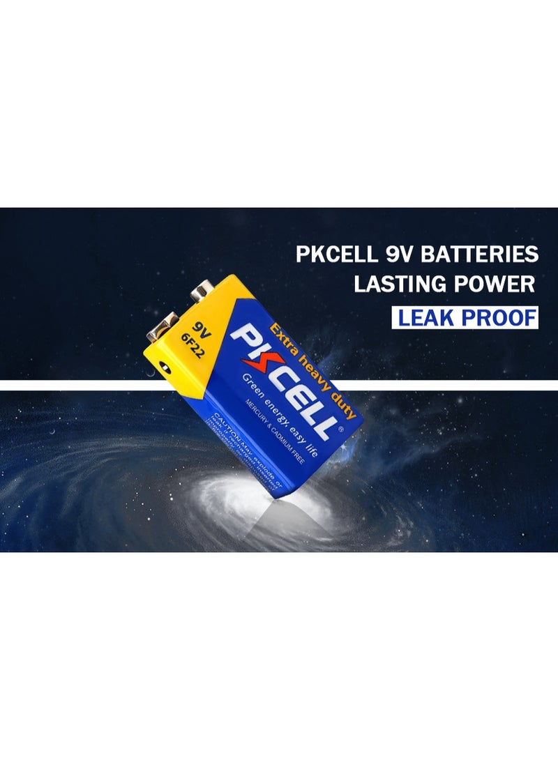 بي كي سيل 9V Batteries 6F22 High Performance Battery for Smoke Detectors,Remote Control Car,Pack of 8,PKCELL - Image 2