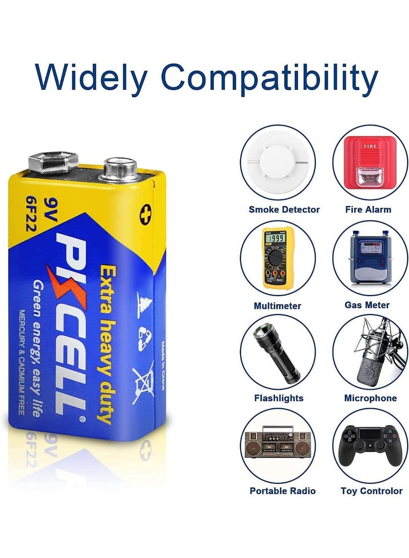 PKCELL 9V Batteries 6F22 High Performance Battery for Smoke Detectors,Remote Control Car,Pack of 8,PKCELL - Image 4