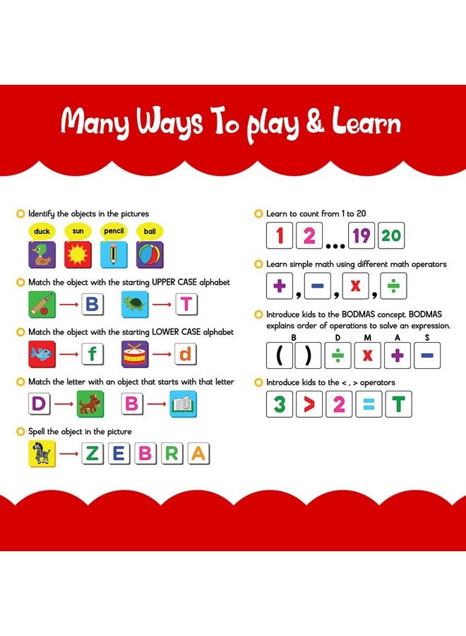 Wembley Abcd Magnetic Alphabets For Kids Learning Educational Toys For Kids 5 Years3 Years Old Boy Girl Brain Game Reading & Writing Development Kids Toys - Multicolor - Image 5