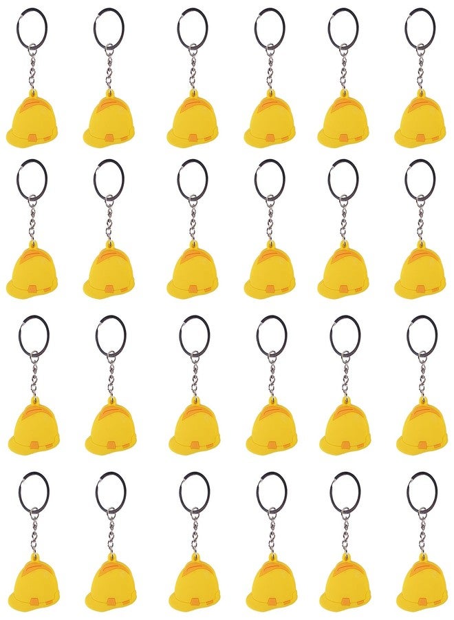 iMagitek 24 Pack Yellow Construction Hat Keychains for Construction Themed Party Favors, Birthday Party Supplies Favors - Image 2