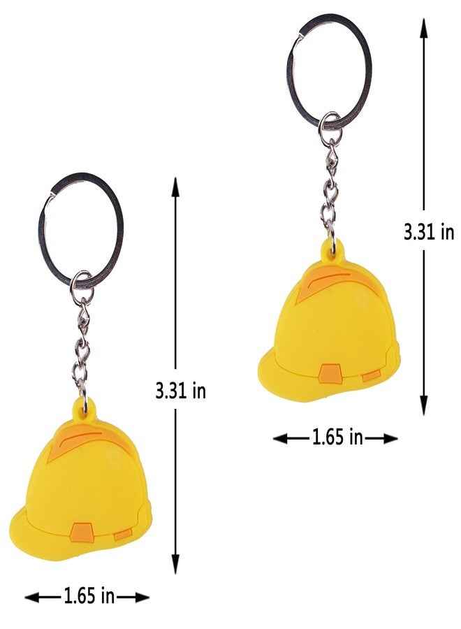 iMagitek 24 Pack Yellow Construction Hat Keychains for Construction Themed Party Favors, Birthday Party Supplies Favors - Image 4
