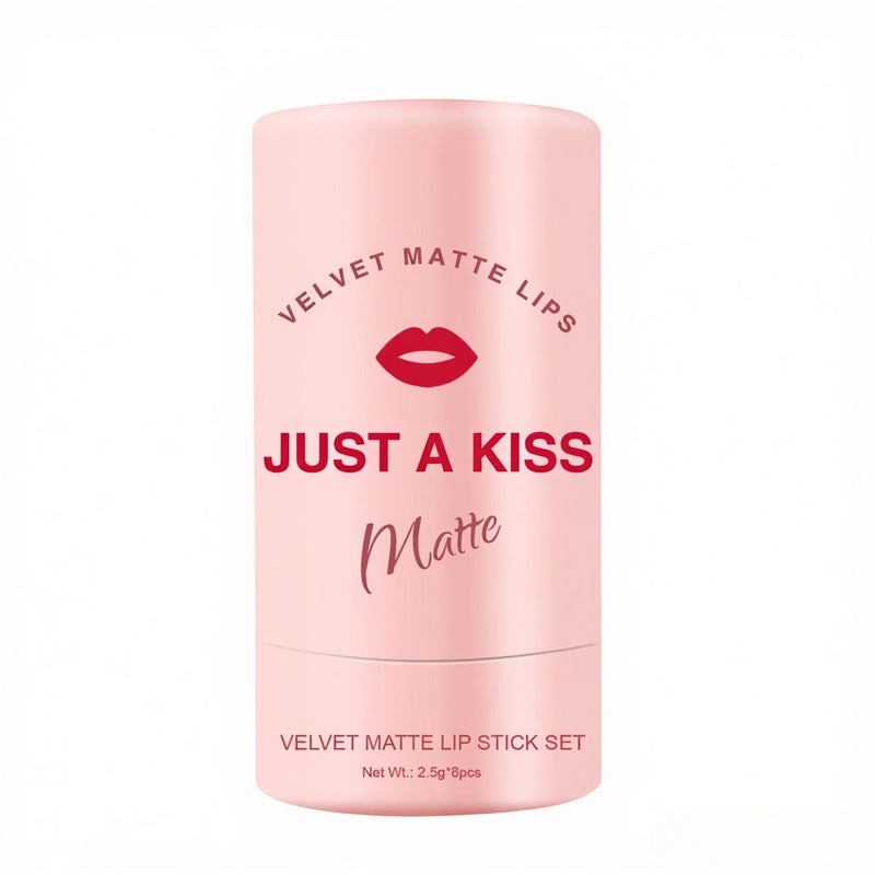 8 Colors Velvet Matte Lipstick Set Moisturizing Lipstick Lip Balm Long-lasting Lipstick Tube Makeup Kit for Women Girls - Image 1