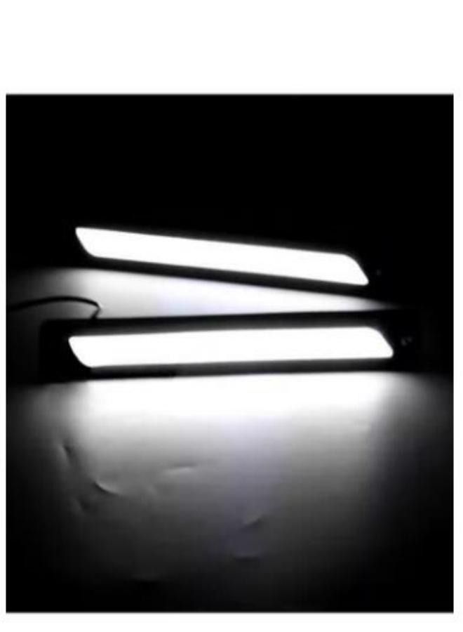 2 قطع مصابيح LED بيضاء للقيادة النهارية للسيارة مع ضوء ضبابي نهاري - Image 2