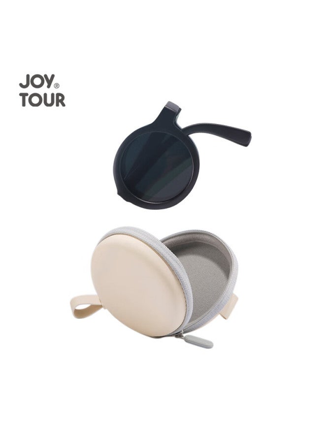 JOY TOUR Joytour Foldable Sungl, Trendy Light-blocking Uv Protection Anti-glare Protective Eyewear, Portable Children's Gl, Glossy Black - Image 1
