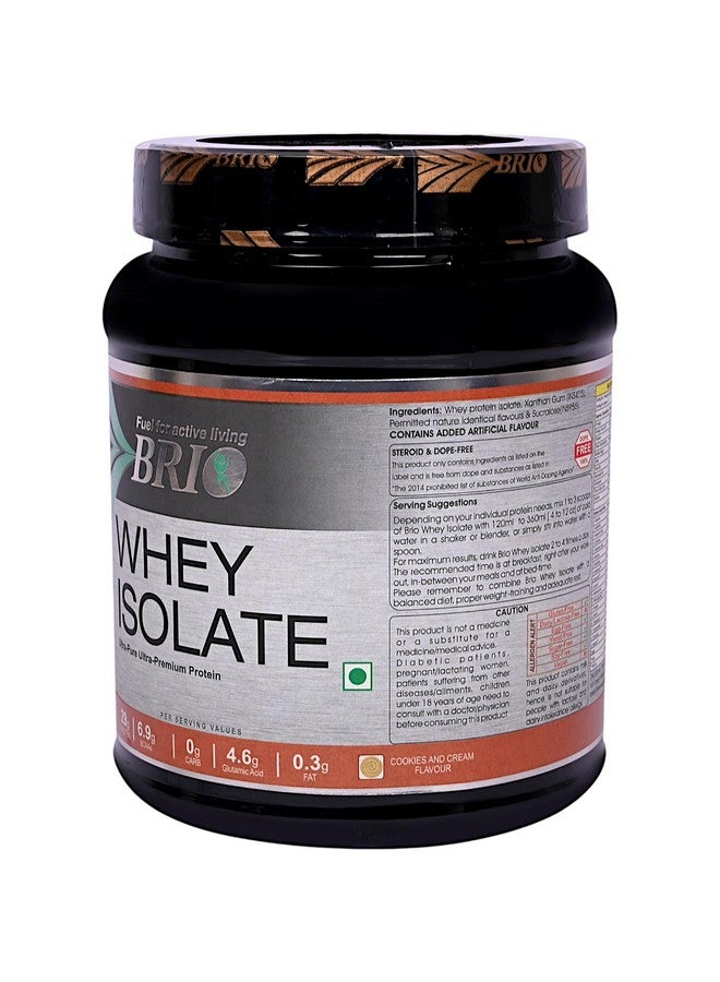 Brio Whey Isolate Protein Powder - Whey Protein - Sugar-free - Gluten-free - 29g Protein per serving - Cookies & Cream (500 grams) - Image 2