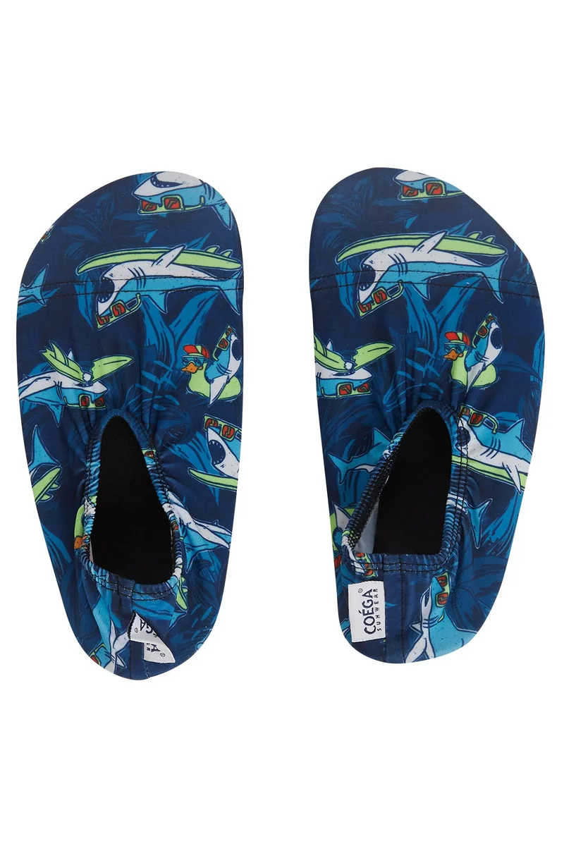 COEGA SUNWEAR COEGA Boys Baby/Kids/Youth Pool Shoes - Navy Sharks