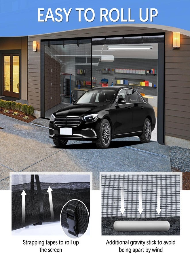 Iduontis Garage Door Screen for 2 Car Garage 16x7FT, Magnetic Screen Garage with Retractable Fiberglass Mesh and Heavy Duty Weighted Bottom, Easy Assembly & Pass, Hands Free Screen Door Kit - Image 3