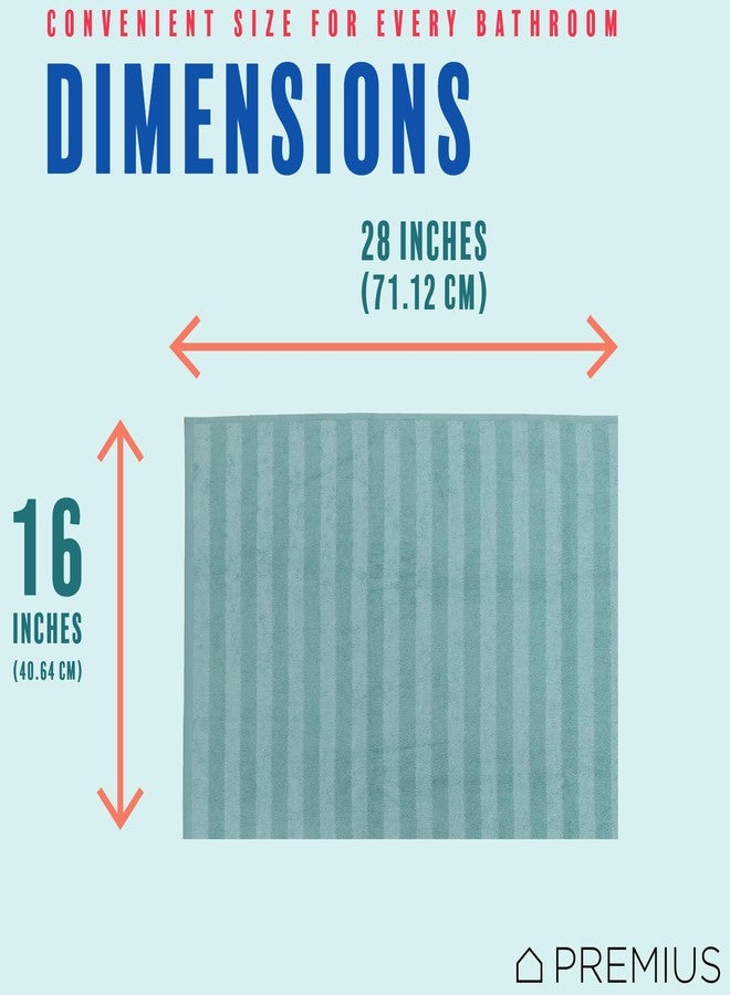 PREMIUS 2 Pack Stripes 100% Cotton Yarn Dyed Hand Towel, Aqua-Cyan, 16x28 Inches - Image 5
