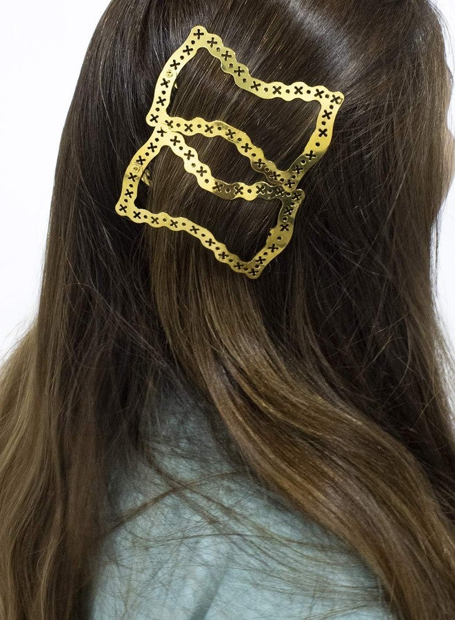 AASA Different Different Style Golden Metal Hair Clips for Girls and Women (Set of 4Pairs) (Metal Hair Clips-2) - Image 5