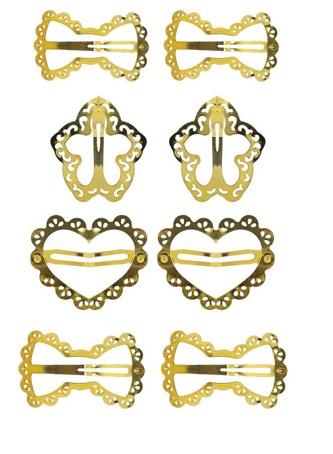 AASA Different Different Style Golden Metal Hair Clips for Girls and Women (Set of 4Pairs) (Metal Hair Clips-2) - Image 1