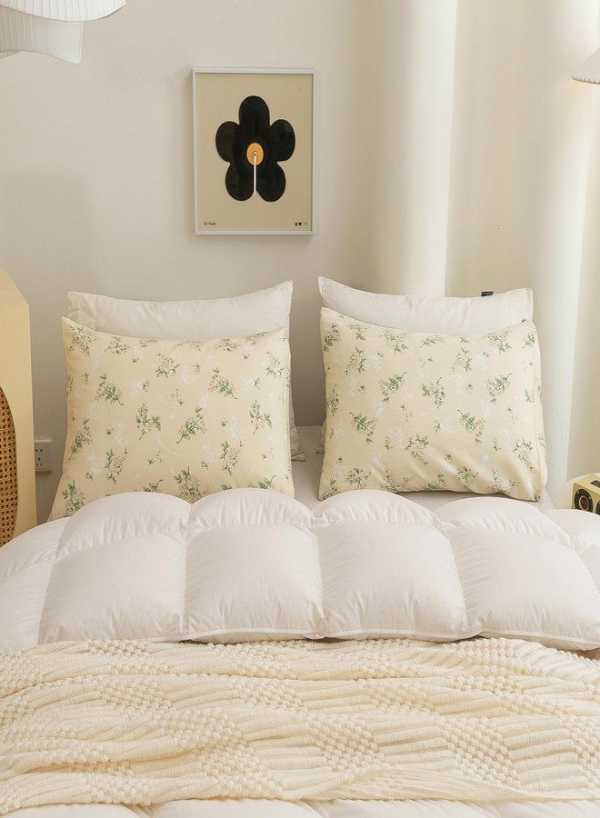 ECOCOTT 2 Pack Pillowcase Queen Size, Green Floral Pillow Cases Set - 100% Cotton Pillow Covers with Envelope Closure (Queen, 20"x30") - Image 5